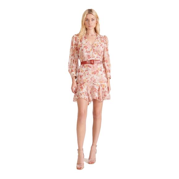Veronica Beard Floral Mini Dress - Pink and Cream - Picture 4 of 13